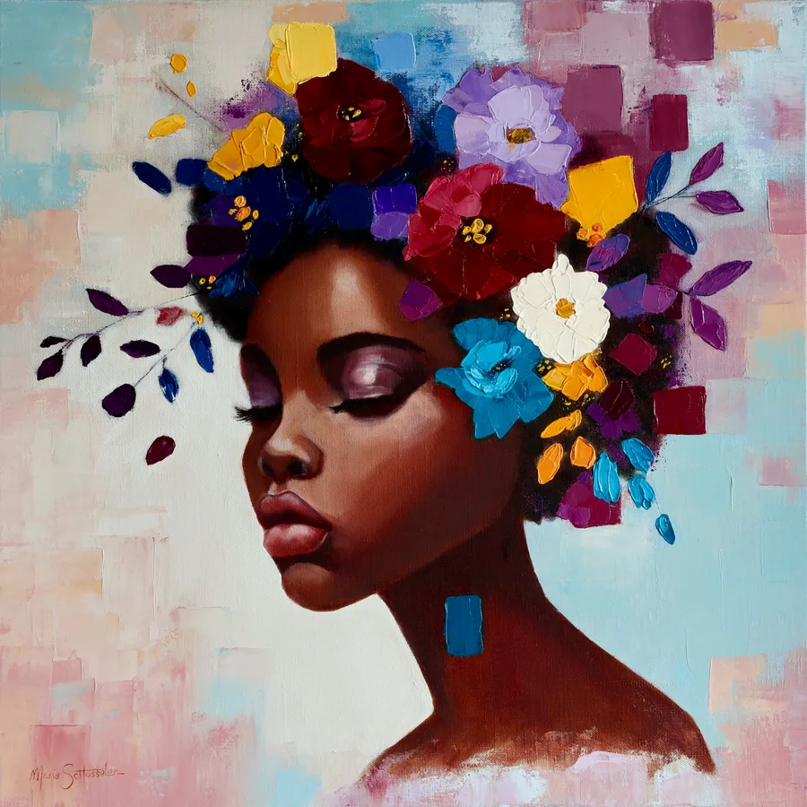 Femme en fleurs